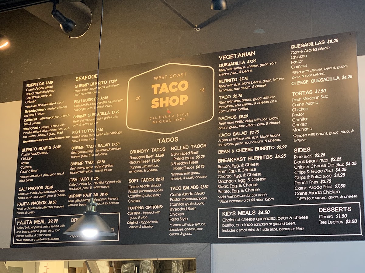 West Coast Taco Shop - BNA Menu - Image 4